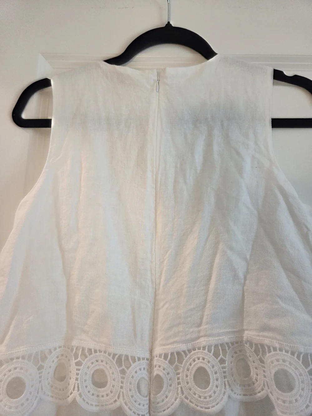 Michael Michael Kors White Linen Blend Crochet Trim Dress Size Small NWT